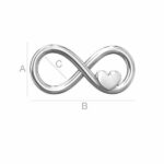 Srebrni link infinity-beskonačnost sa srcem