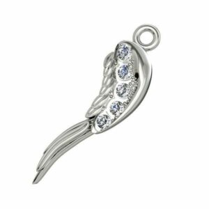 Srebrni privjesak krilo sa swarovski kristalima