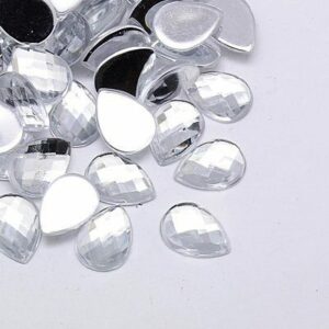 Akrilni kabašon 25x18mm bijele boje