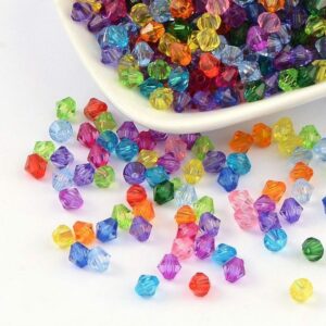 Akrilne bicone perle 6mm, miks raznih boja 20 komada