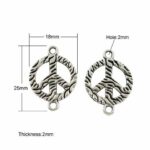 Metalni link "peace"me-s070