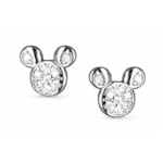 Srebrne naušnice "Mickey Mouse"