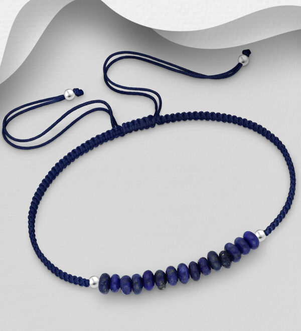 Srebrna narukvica s lapis lazulijem-SB7837-lapis lazuli.