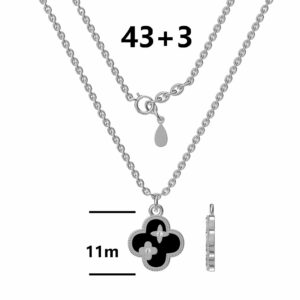 Srebrna ogrlica djetelina-SN46404