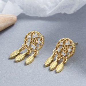 Srebrne naušnice dreamcatcher-SE143A
