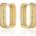 Srebrne naušnice presvuečene 18k zlatom-SE49162