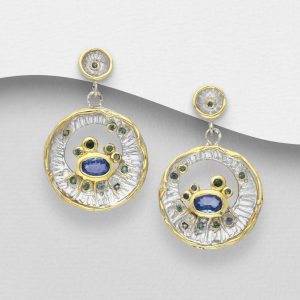 Srebrne naušnice tanzanit