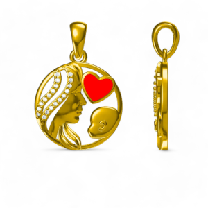 Srebrni privjesak mama i dijete