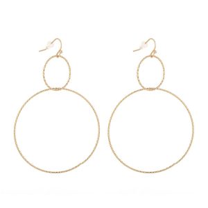 Pozlaćene naušnice od čelika - hoops