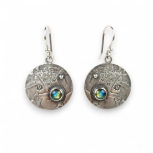 Srebrne naušnice labradorit