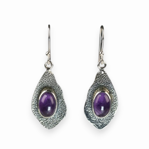 Srebrne naušnice ametist