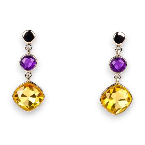 Srebrne naušnice ametist