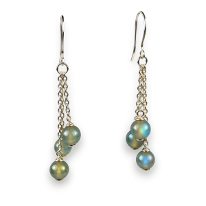 Srebrne naušnice labradorit