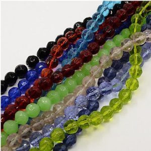 Staklene perle okrugle facetirane 4mm